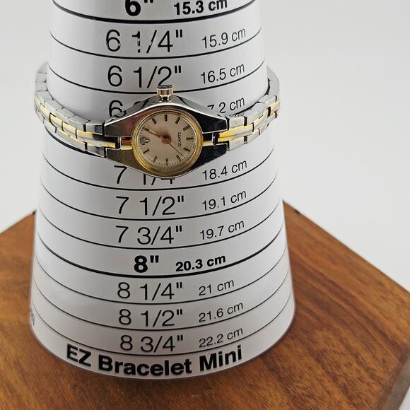 Two Tone Casual Bracelet Watch Thin Link Band Classic Minimalist Everyday Basic - Picture 7 of 7